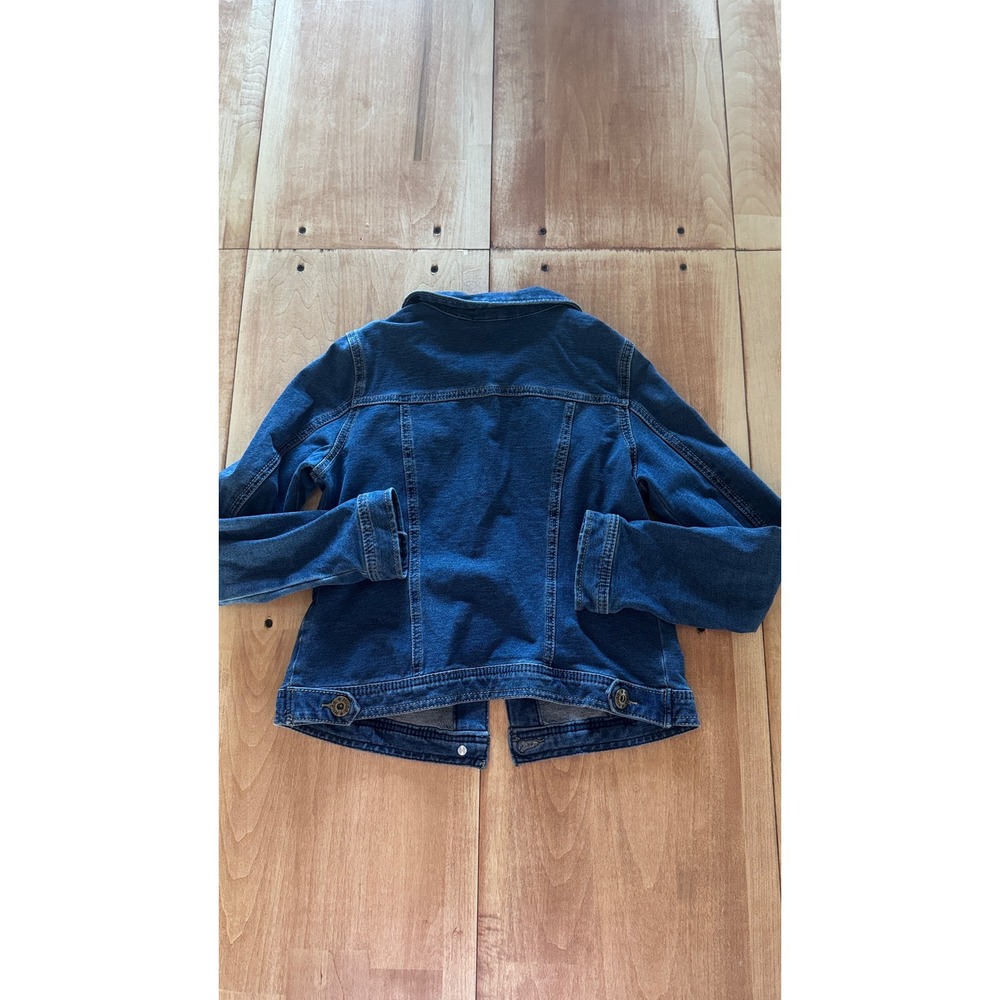 Mudd Girls Blue Denim Jacket Size 14 Medium Wash Stretch Button Front‎ Trucker - Picture 4 of 4